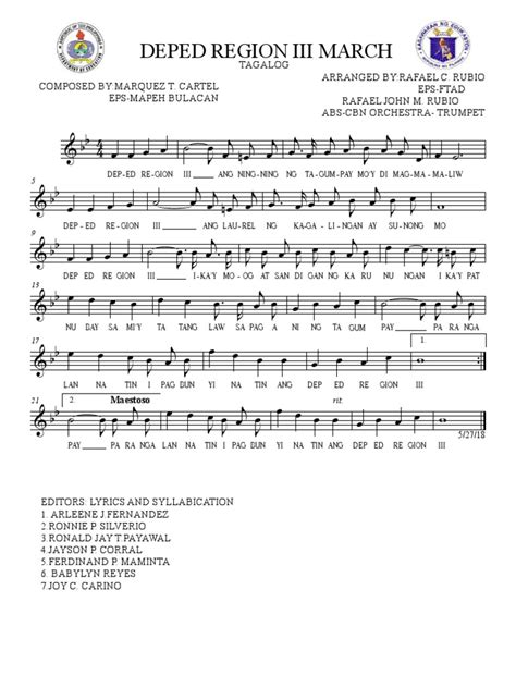 region 3 lyrics|Deped Region 3 Version TAGALOGMAY MAY 271 .